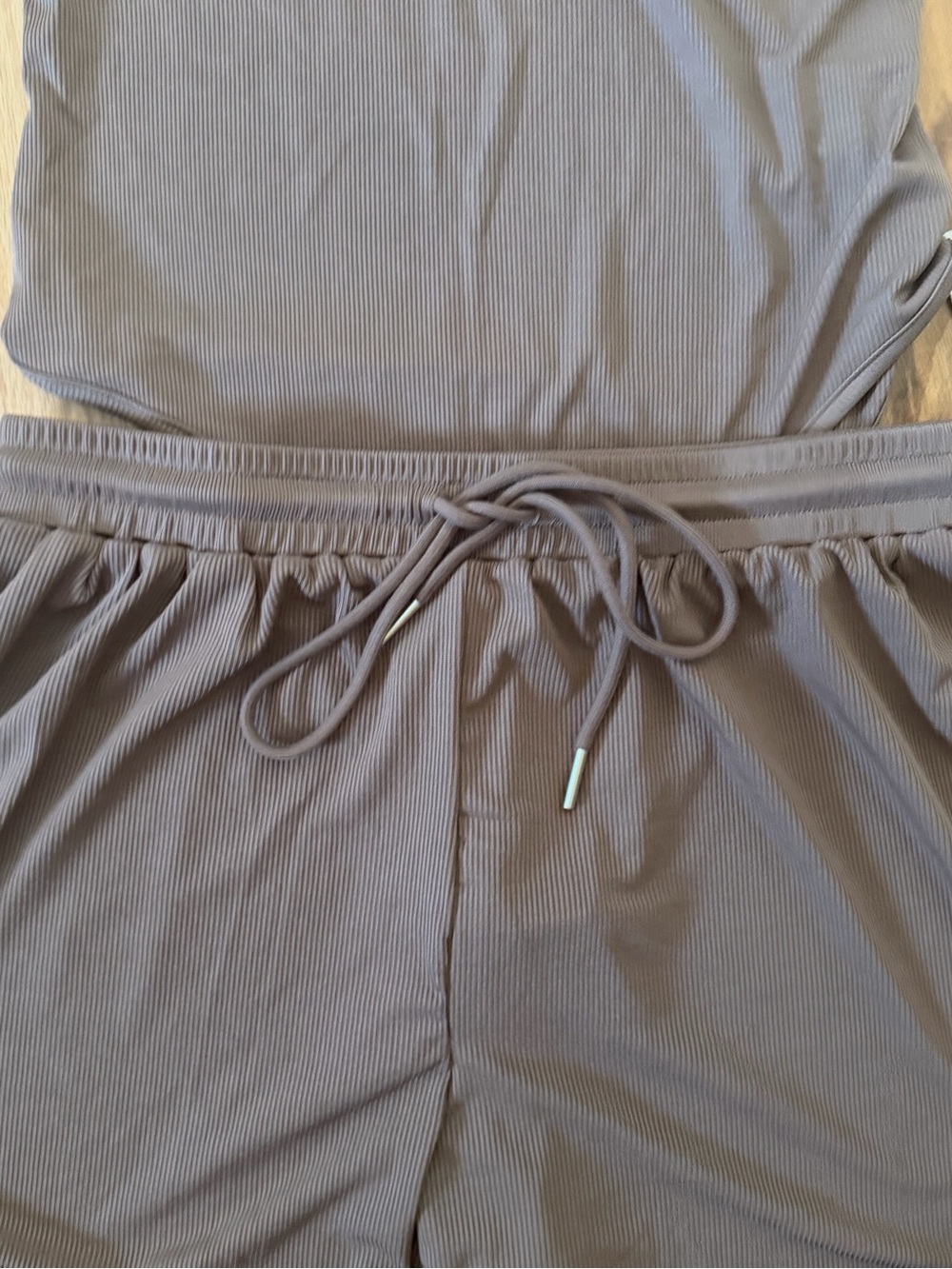 Cozy Ribbed Tank & Short Set - Brown - Picture 2 of 6
